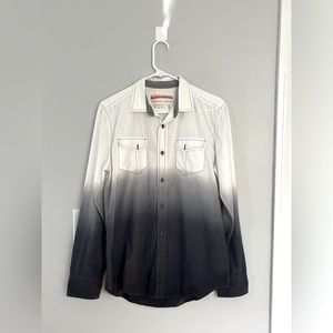 Ombre dress shirt/ casual button down denim shirt